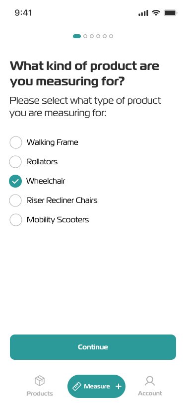 Select product screen