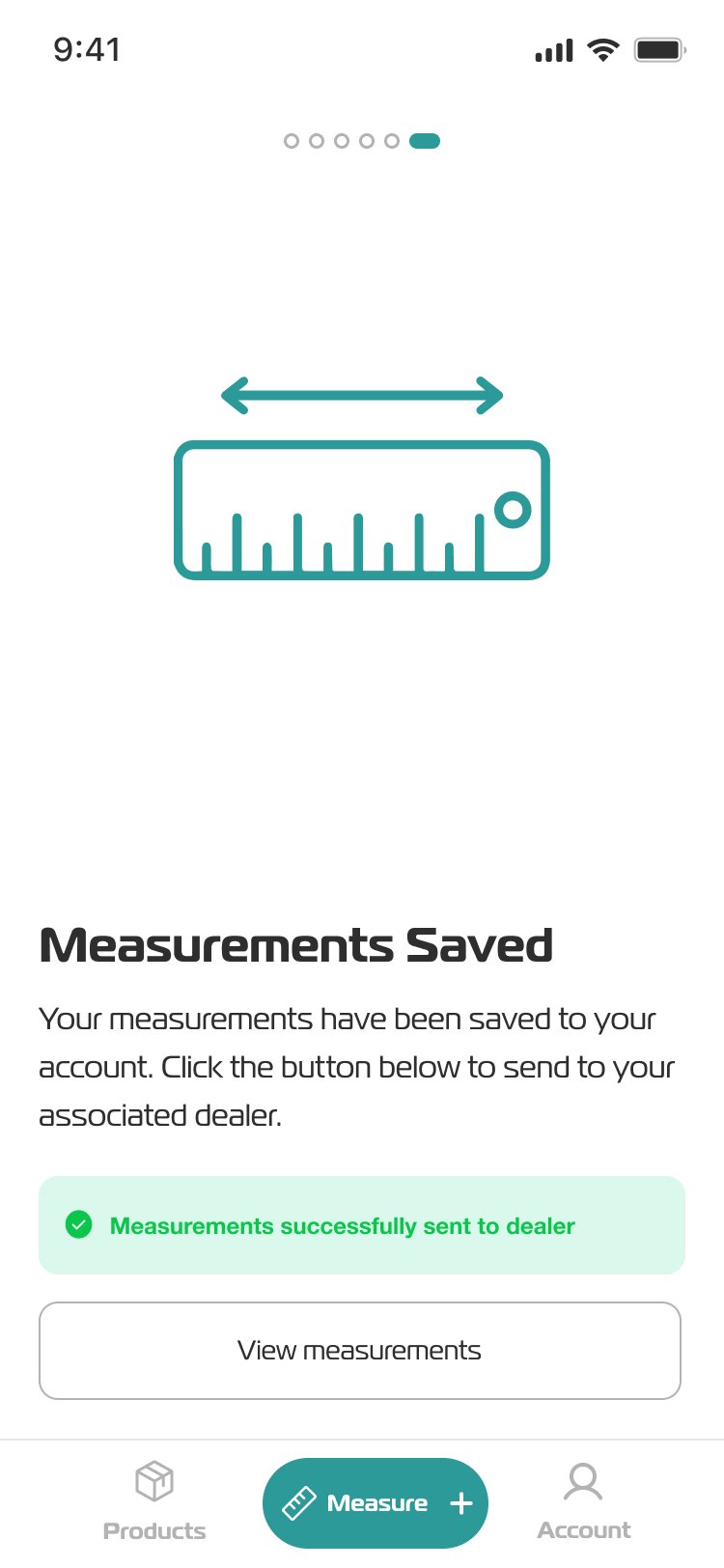 Measurements saved screen